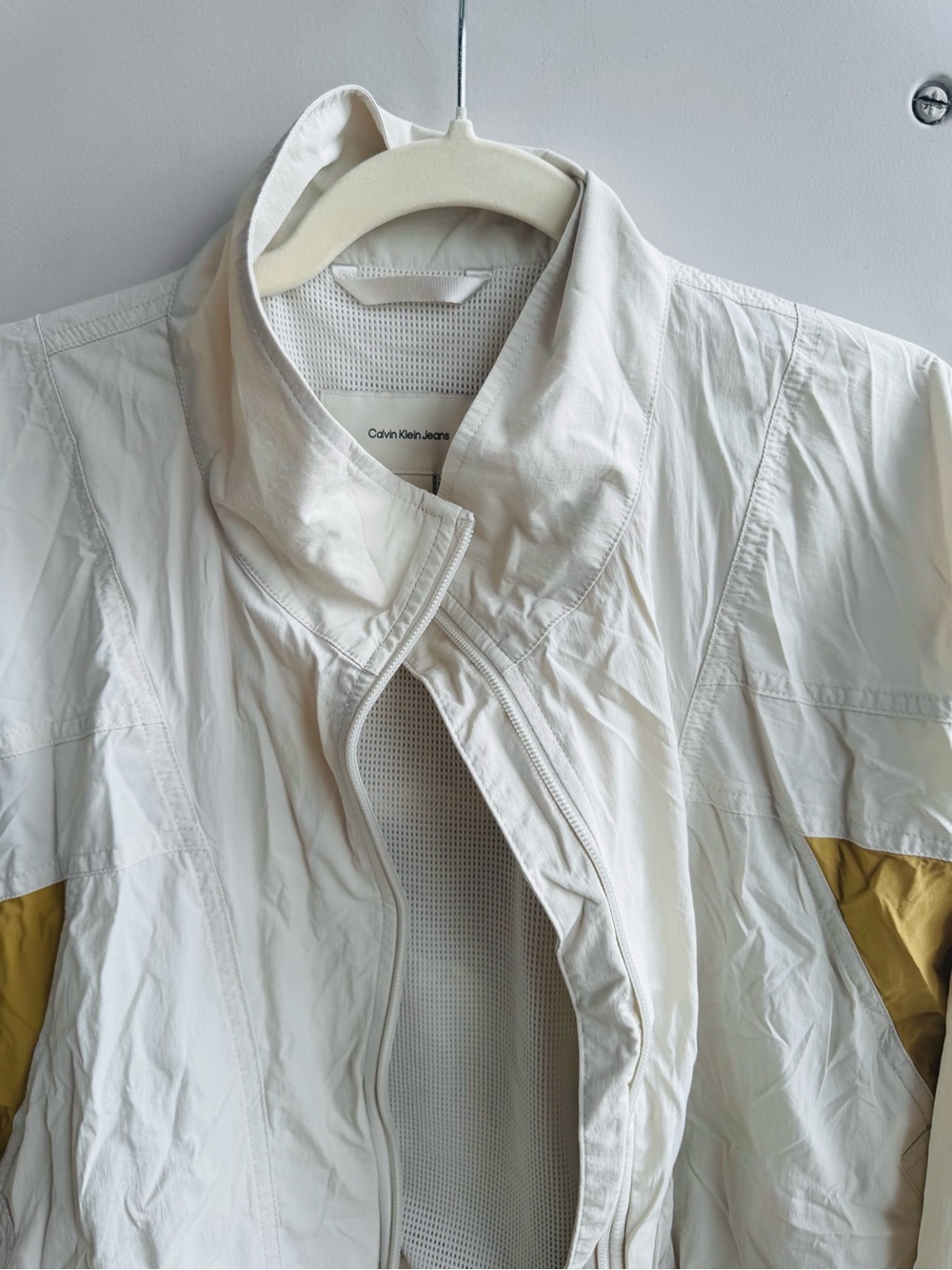 Calvin‎ Klein Colorblock Dolman Sleeve Cropped Bomber Jacket L - Picture 7 of 9